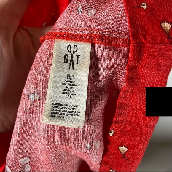 Goodthreads Small Relaxed Fit Washed Linen Blend Flutter Sleeve Boho Print Dress - Picture 6 of 8